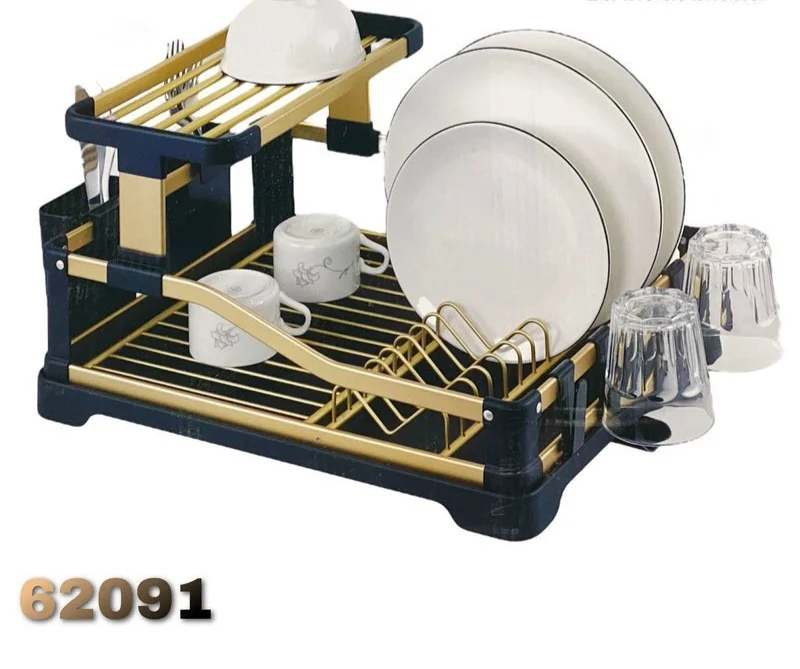 Égouttoir Vaisselle 2 Étages 62081 en Aluminium – مجفف أواني عملي ومتين - Image 4